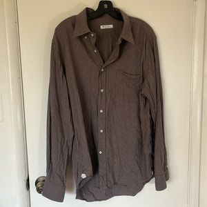 Loro Piana Cotton/Wool Blend Houndstooth 2XL Long Sleeve Button Shirt Italy made